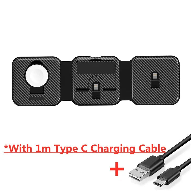 3 In 1 Magnetic Wireless Charger Pad Stand For iPhone 16 15 14 12 Pro Max Apple Apple 8 7 6 Airpods Fast Charging Dock Station