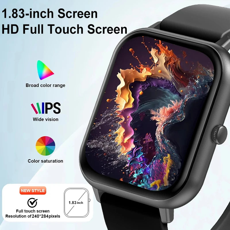 For Xiaomi 2025 New Smart Watch Men Bluetooth Call Fitness Tracker Heart Rate IP68 Waterproof Smart Watch Men Women IOS Android
