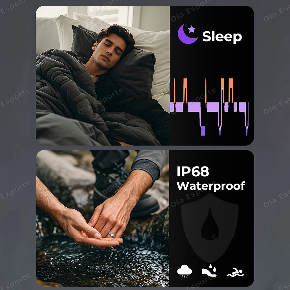 For Xiaomi Men Women Smart Ring With Charging Case Heart Rate Sleep Sport Fitness Tracker 3ATM Take Photo SmartRing Android IOS