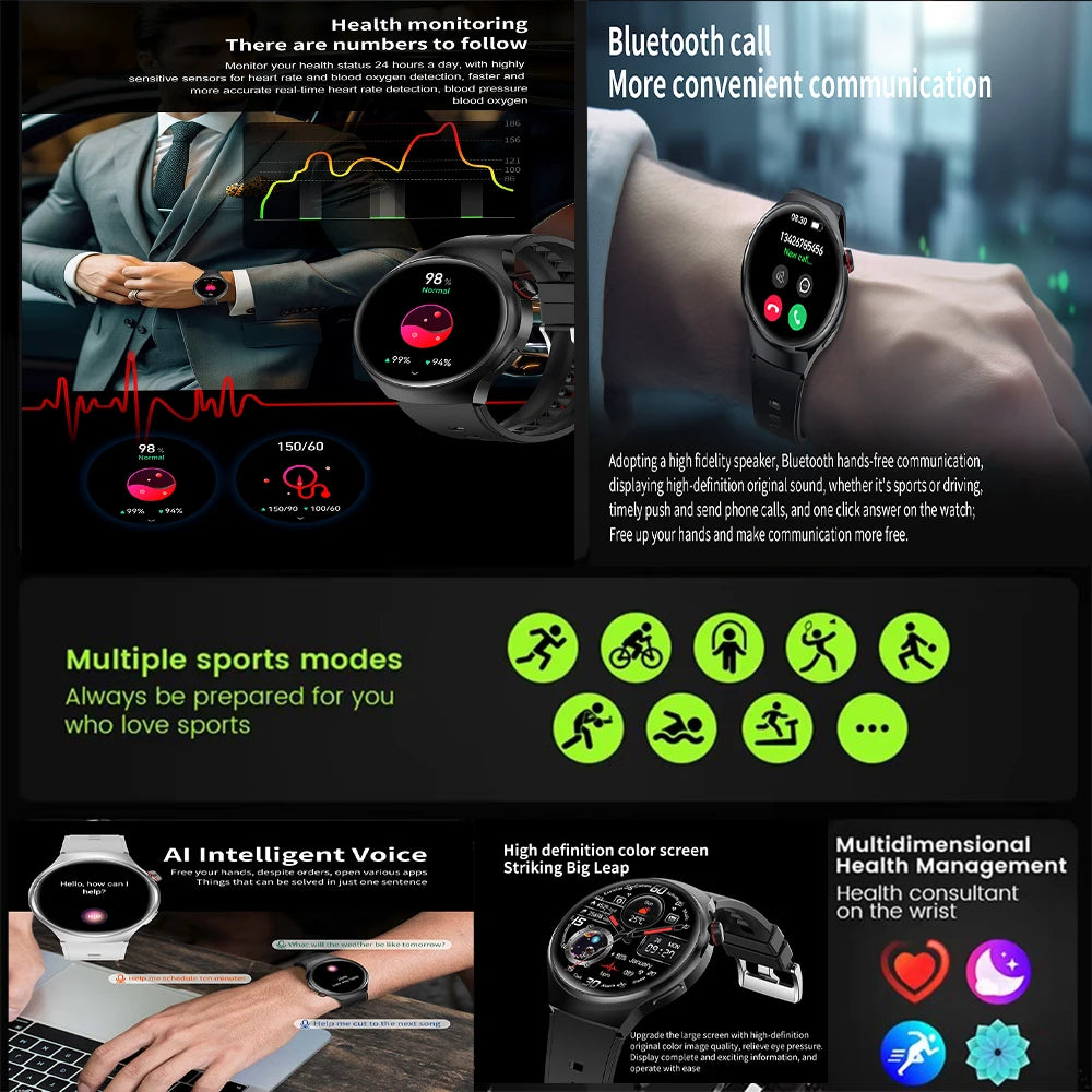 2025 New Smart Watch Men For Huawei Watch 4 Pro 360*360 HD Screen Heart rate Bluetooth Call Health Monitoring Sports Smartwatch