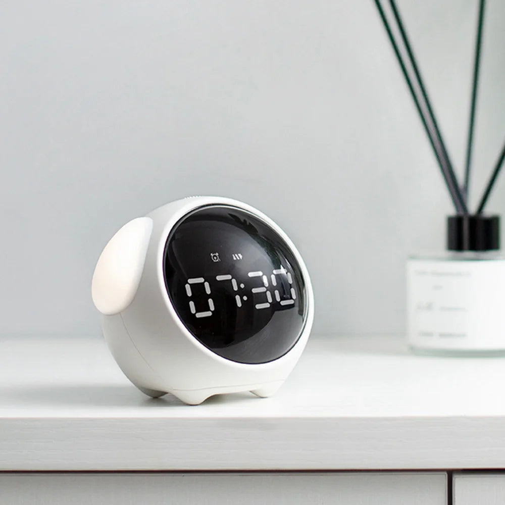 New Night Light Cute Expression Alarm Clock Child Alarm Clock Voice Controlled Light Multifunctional For Home Thermometer