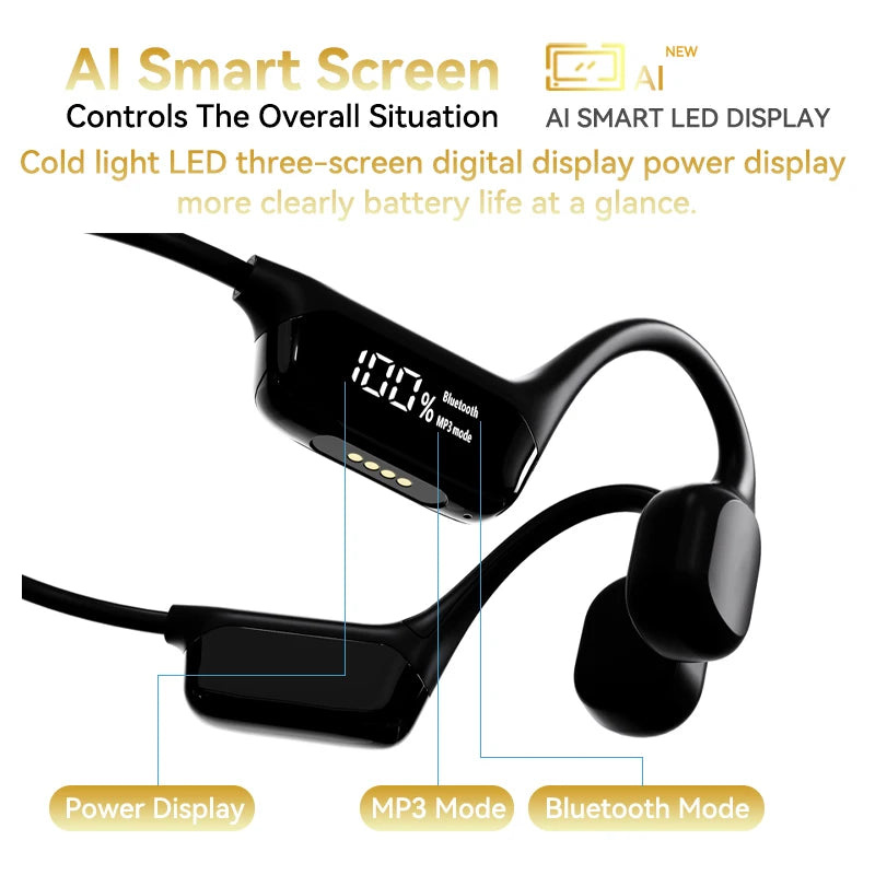IPX8 Waterproof Swimming Bone Conduction headphone Bluetooth 5.4 Bass Wireless headset MP3 (32G) Player Cycling Fitness Earphone