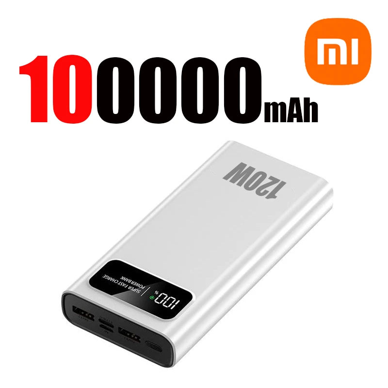 Xiaomi Power Bank 200000mAh 120W Super Fast Charging Battery High Capacity Digital Display Power Bank For iPhone Samsung Huawei