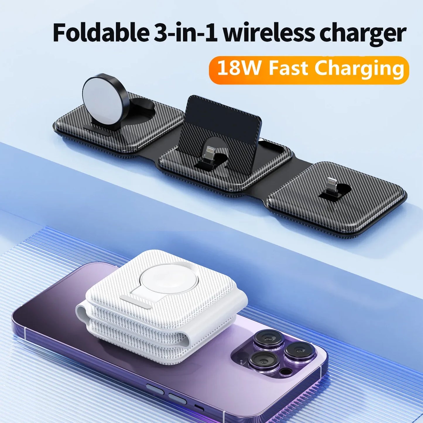 3 In 1 Magnetic Wireless Charger Pad Stand For iPhone 16 15 14 12 Pro Max Apple Apple 8 7 6 Airpods Fast Charging Dock Station