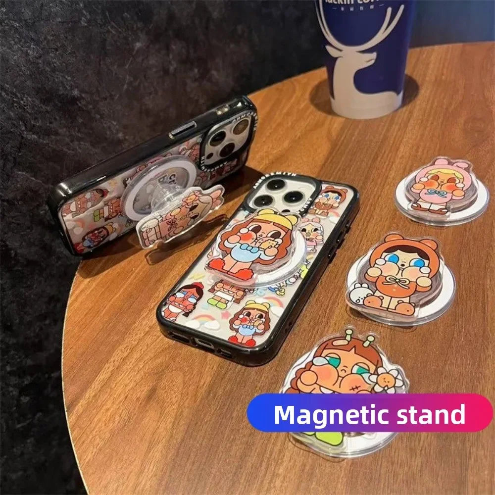 NEW Korea Cartoon Cartoon Strong Magnetic Popsockets Holder for Magsafe Griptok Foldable Stand Finger Bracket Case Accessory
