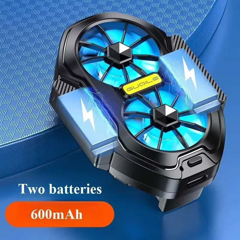 FS01 Dual Fan Rechargeable Mobile Phone Cooler Stronger Cooling Air Phone Radiator Mini Back Clip USB Radiator For 62-92mm Phone