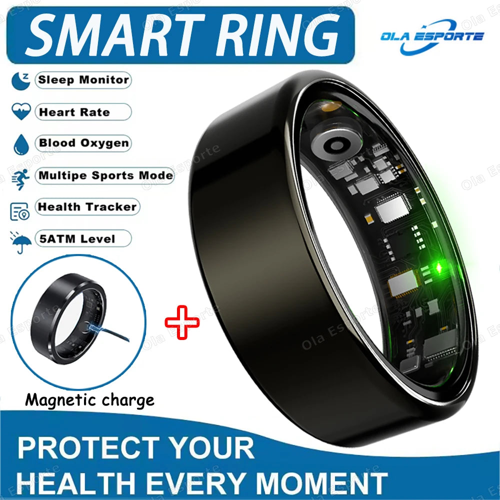 2025 New Smart Ring Blood Oxygen&Pressure Sleep Monitor Sports Tracking Remote Care IP68 Waterproof Men Women For Xiaomi Samsung