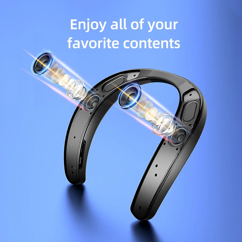 Rockmia EBS-905 Wireless Wearable Neckband Bluetooth Speaker TF card Stereo Music Player Microphone Bass FreeHands Speaker