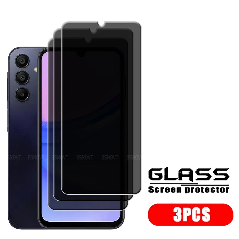 4/3/2/1Pcs For Samsung Galaxy A15 Glass Samsung A15 Tempered Glass 9H HD Glue Anti-Spy Privacy Screen Protector Samsung A15 A 15