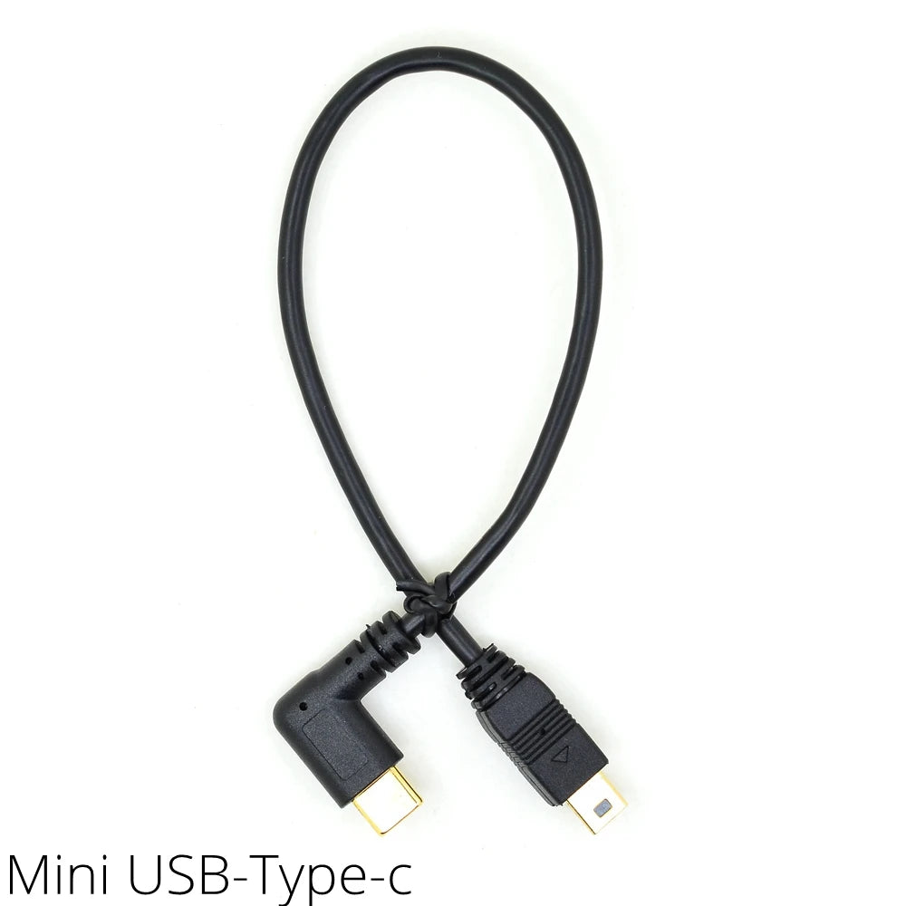 5Pin Converter Data Cable 90 Degree Elbow Micro/Mini USB2.0 Male To USB 3.1 Type C Male Adapter Converter OTG Charging Line