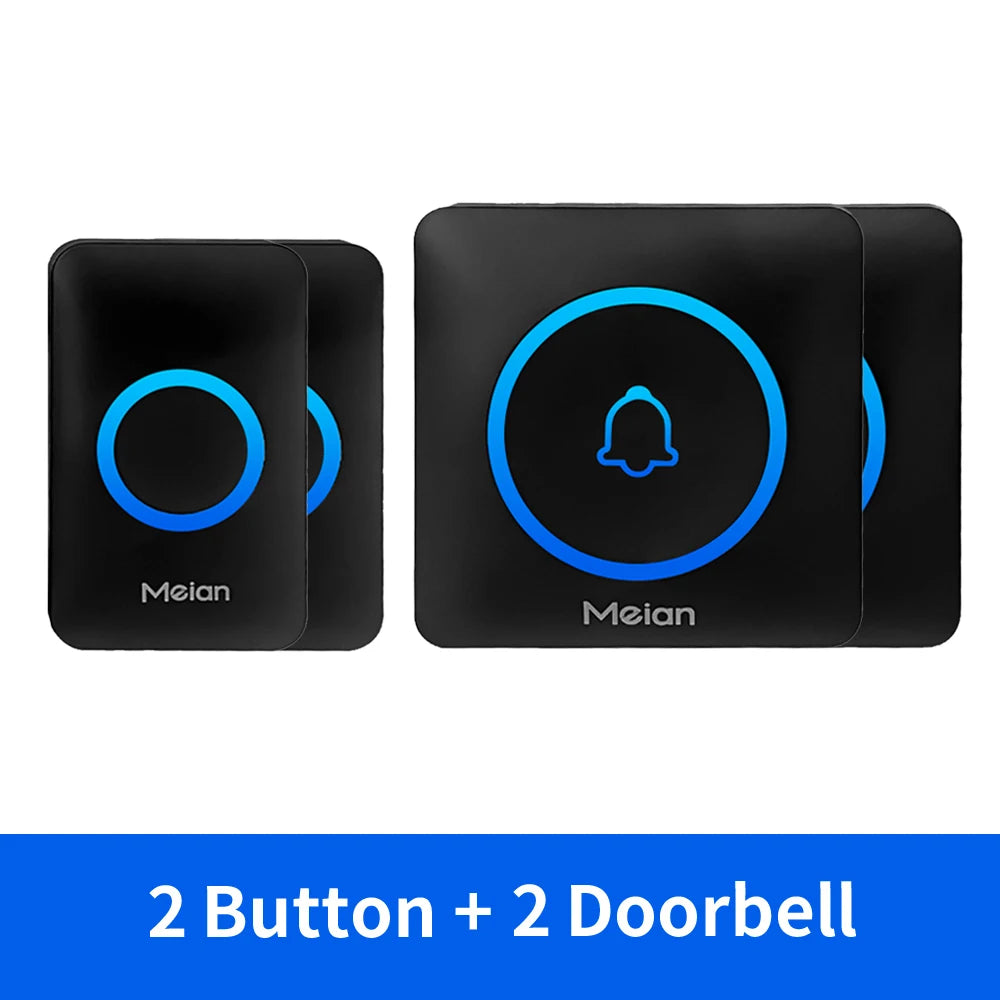 Meian Smart Home Doorbell Wireless Security Doorbell IP65 Waterproof Outdoor Door Bell 60 Songs 5 Volume Adjustable Chime Kit