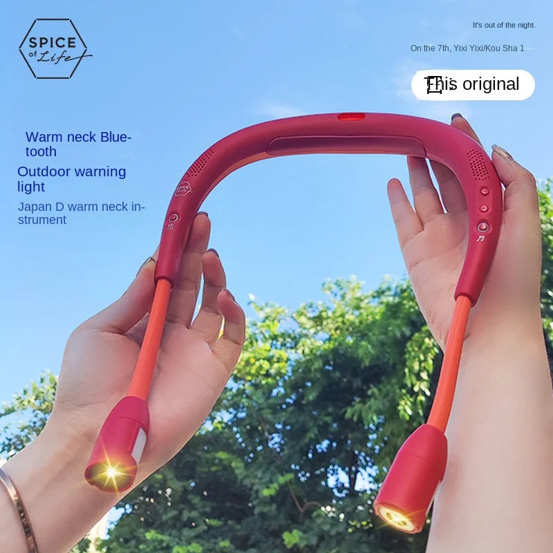 Neck Mounted Bluetooth Speaker With Flashlight And 39 ℃ Constant Temperature Heating Function Suitable For Reading And Exercise