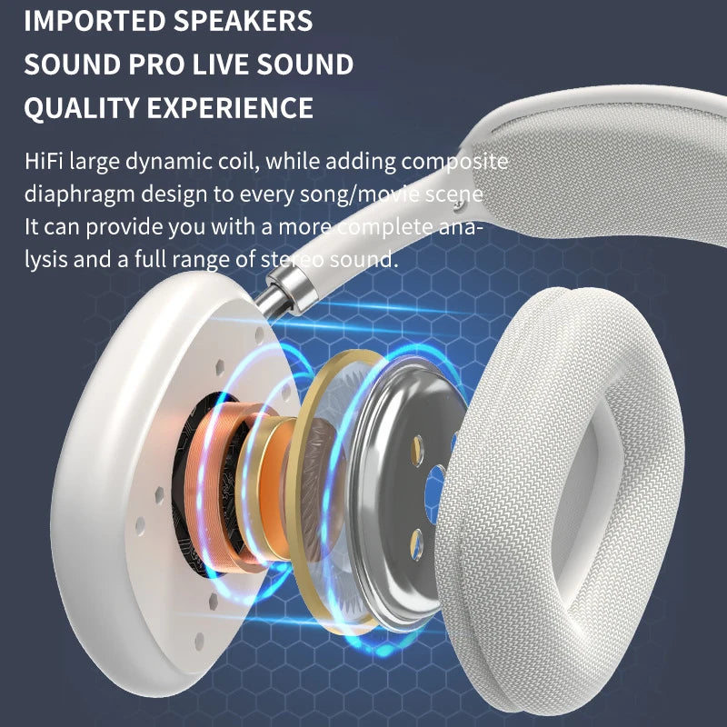 P9 Promax Headphones Wireless Bluetooth Headsets Outdoor Sports Gaming Wireless earphones Supports TF Card for Pc Smartphone