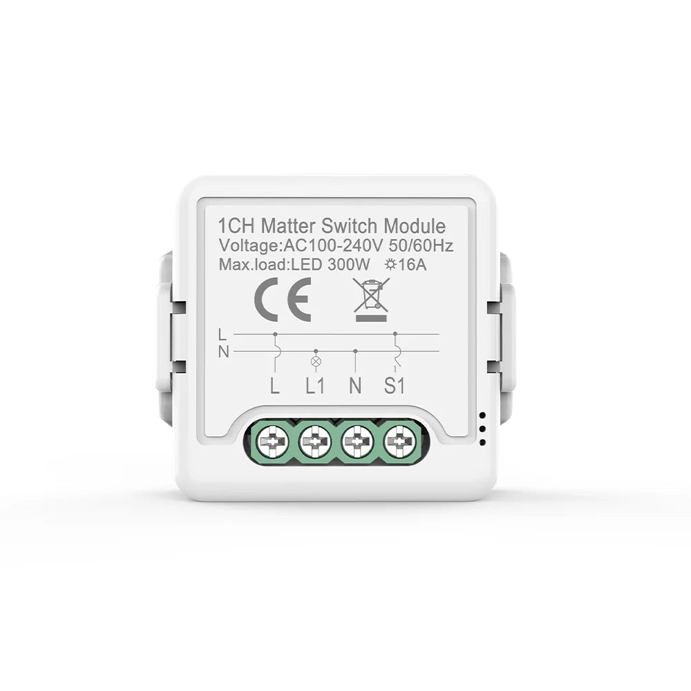 ANDELI Matter WIFI Smart Switch Module Automation Relay Smart Breaker Voice Control Apple Home Siri Alexa Google smart tings