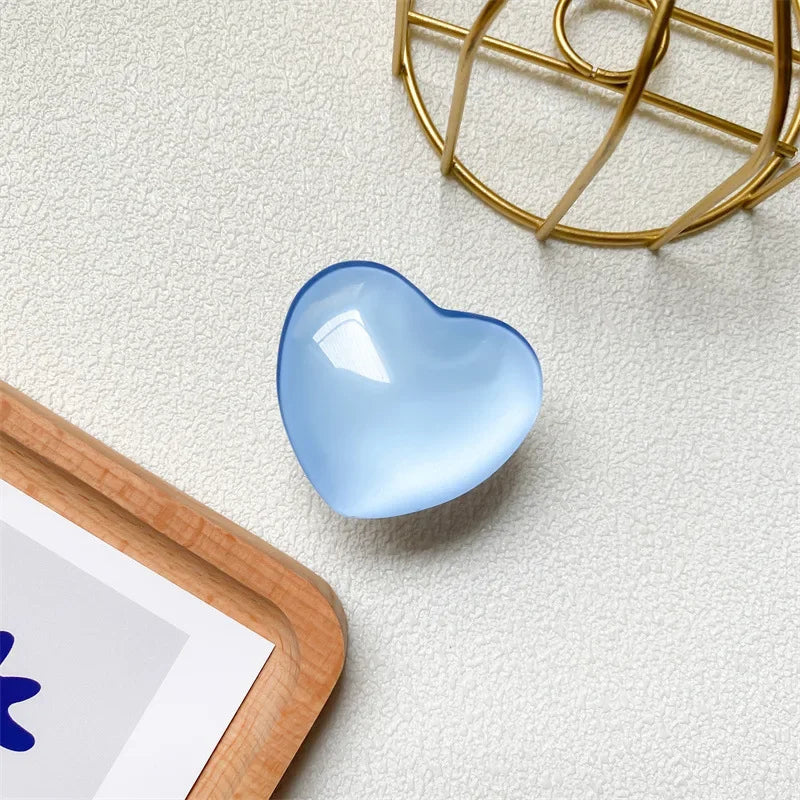 Heart Shape 3D Crystal Foldable Finger Ring Griptok Phone Holder for IPhone Samsung Support Socket Pocket Grip Tok Stand Bracket