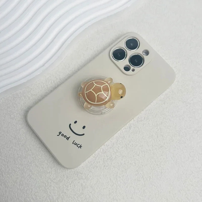 Korean Cute Luminous Turtle Phone Holder Griptok Finger Ring Support For iPhone Samsung Cases Grip Tok Socket Bracket Girl Gift