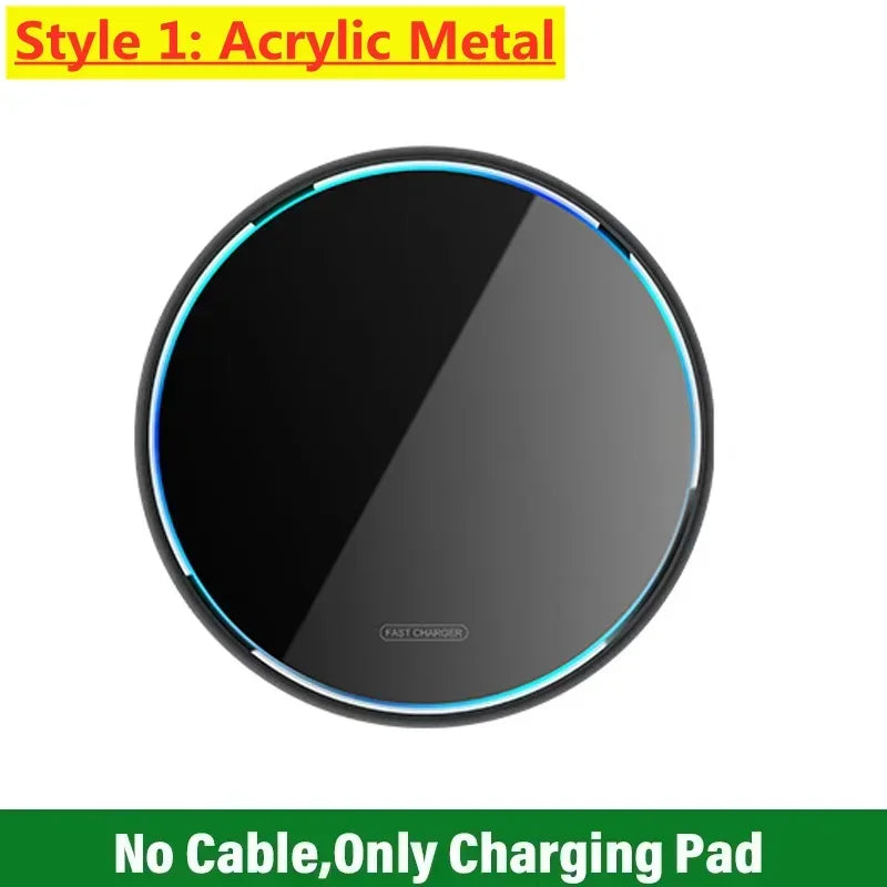 Wireless Chargers Pad Stand 30W Fast Wireless Charging Dock Station for Apple iPhone 8-16 Samsung Galaxy S22 S20 S24 Note Xiaomi