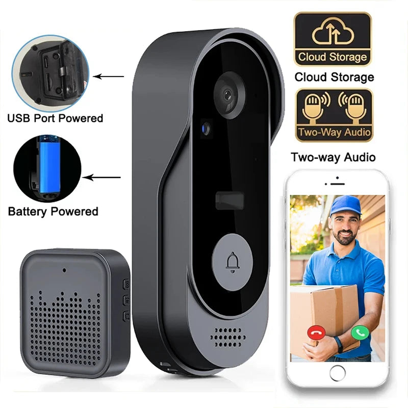 2.4GWIFI Camera Doorbell 720P Video Intercom Outdoor Waterproof Wireless DoorBell Security Protection IR Night Vision Smart Home