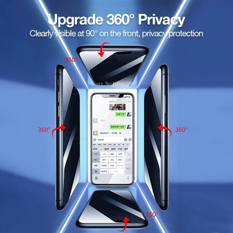 Privacy Screen Protector For iPhone 11 12 13 14 Pro Phone Glass For iPhone 15 Pro Max Xs Max XR 6 7 8 Plus SE2 Protective Glass
