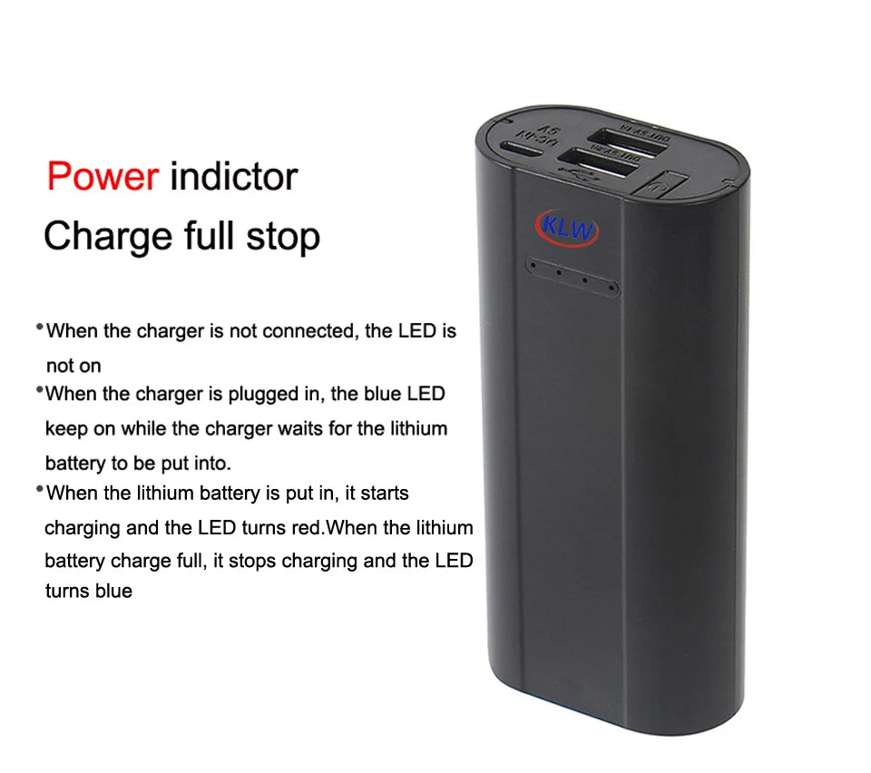 DIY 18650 Powered Box Smart Li-ion Lithium Charger Powerbank For MobilePhone No Including Battery With 5V 2A Output