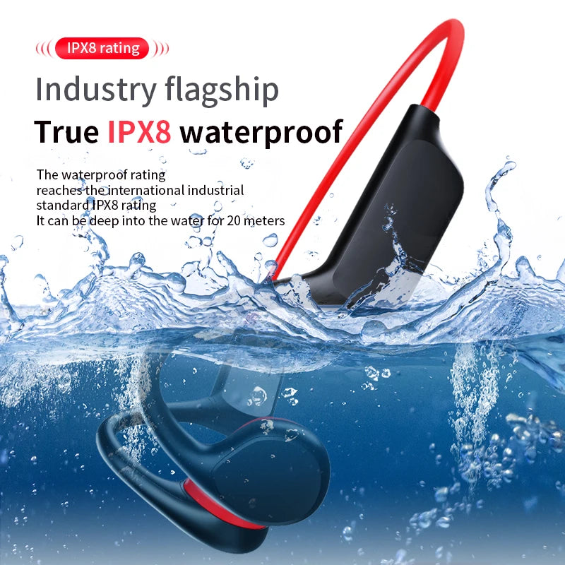 IPX8 Waterproof Bone Conduction Headphones X7 Bluetooth 32GB MP3 Swim Sports Wireless Earphone With Mic HIFI Bass Music Stereo