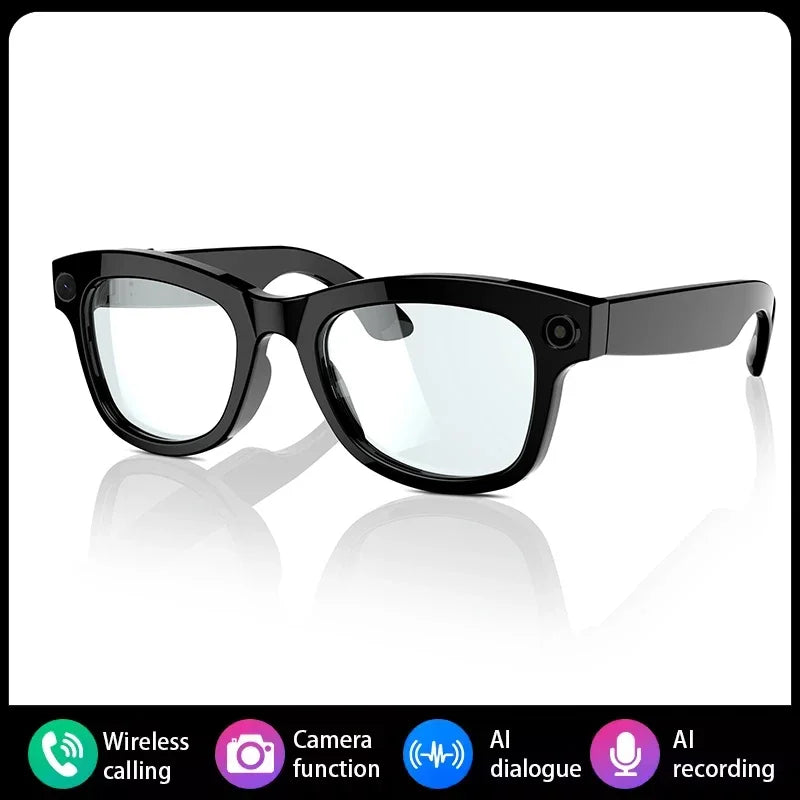 2025 AI Smart Glasses 8MP Professional-Grade Camera HD Video Music Bluetooth Call AI Voice Control Smart Glasses For Men Women