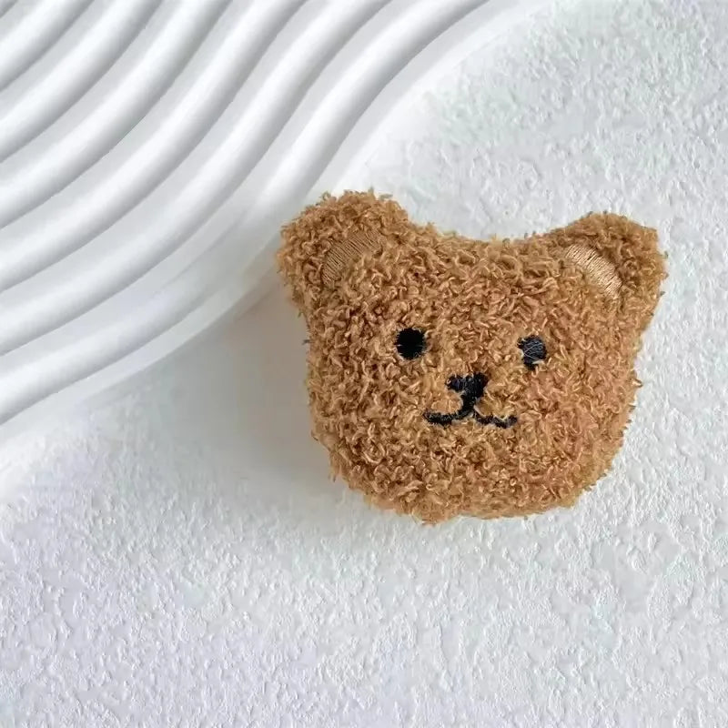 1PC Universal Cute Bear Phone Holder Funny Fluffy Plush Folding Gripfor iPhone Support Socket Pocket Finger Griptok Stand