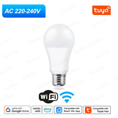 Tuya E27 Led Lamp App Control Bluetooth /WiFi Led Light Bulbs 15W RGB CW WW Smart Bulb Works With Amazon Alexa Google Assistant