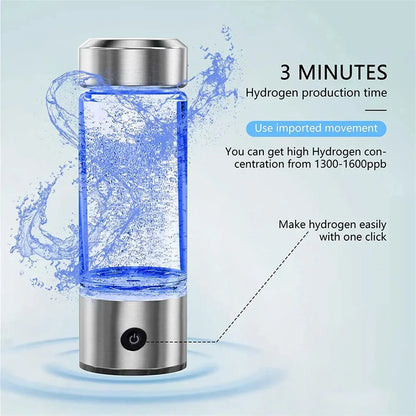 Qiumi Premium Hydrogen Water Bottle with Platinum-Titanium Electrolysis & Hydrogen-Oxygen Separation Proton Membrane | High H₂
