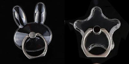 2pcs 1pcs Finger Ring Mobile Phone Smartphone Stand Holder Round Phone Ring Transparent Heart holder Star Socket Car Mount Stand