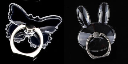2pcs 1pcs Finger Ring Mobile Phone Smartphone Stand Holder Round Phone Ring Transparent Heart holder Star Socket Car Mount Stand