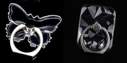 2pcs 1pcs Finger Ring Mobile Phone Smartphone Stand Holder Round Phone Ring Transparent Heart holder Star Socket Car Mount Stand