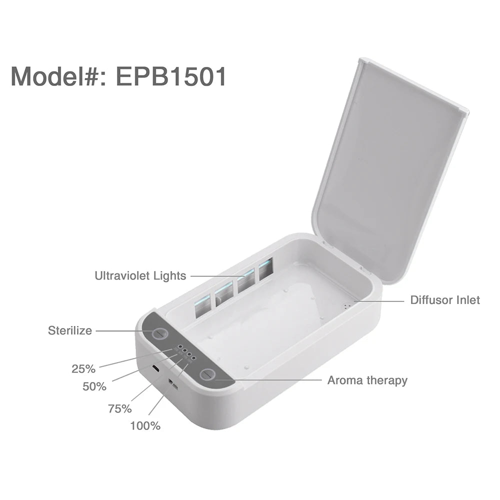 Phone UV Light Sterilizer Box Personal Mask Cleaner Sanitizer With Phone Wireless Charger For Jewelry Sterilization Disinfection