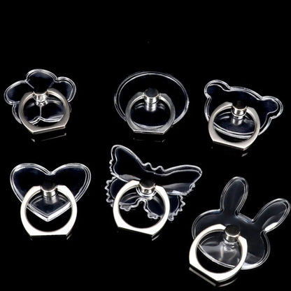 2pcs 1pcs Finger Ring Mobile Phone Smartphone Stand Holder Round Phone Ring Transparent Heart holder Star Socket Car Mount Stand