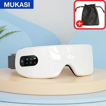 MUKASI Eye Massager Vibration Bluetooth Music, Smart Massage Eye Mask for Eye Relax, Reduce Eye Strain, Improve Sleep