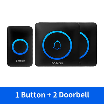 Meian Smart Home Doorbell Wireless Security Doorbell IP65 Waterproof Outdoor Door Bell 60 Songs 5 Volume Adjustable Chime Kit