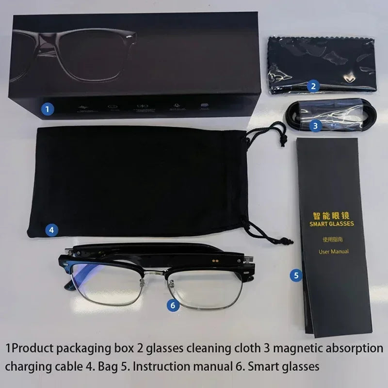 Hiwego Camera Smart Music Sunglasses Earphones Wireless Bluetooth Headset HIFI Sound Headphone Driving Glasses Hands-free Call