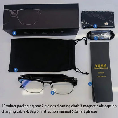 Hiwego Camera Smart Music Sunglasses Earphones Wireless Bluetooth Headset HIFI Sound Headphone Driving Glasses Hands-free Call