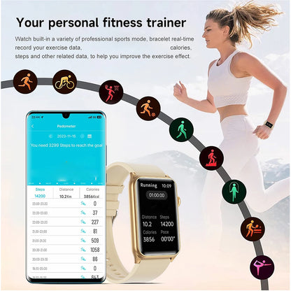 2025 New Smart Watch Men LED Bluetooth Call Sports Men's Smartwatch Heart Rate Health Temperature Monitoring Women Smart Watches