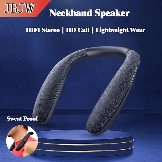 JBJW EBS-908 Neckband Speaker Lightweight Body Bluetooth 5.3 HIFI Stereo HD Call Waterproof Portable Loudspeaker Walking Cycling