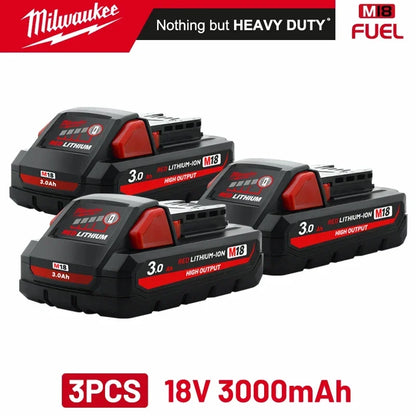 original Milwaukee M18 Power Tool Battery, Charger, 18V 6Ah Li-Ion M18B5 48-11-1860 48-11-1850 48-11-1840 48-11-1830 48-11-1820