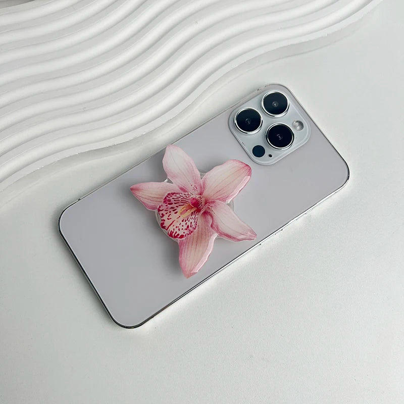 Phone Holder Folding Ring Phone Support Popular Style Internet Celebrity Orchid Acrylic Socket Grip Cymbidium Custom
