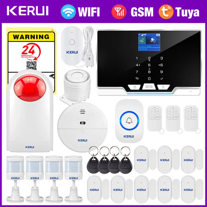 KERUI House Alarm for Home Alarm System Tuya Smart/ Smart Life Burglar Alarm Kit with Motion Sensor Detector Siren G20