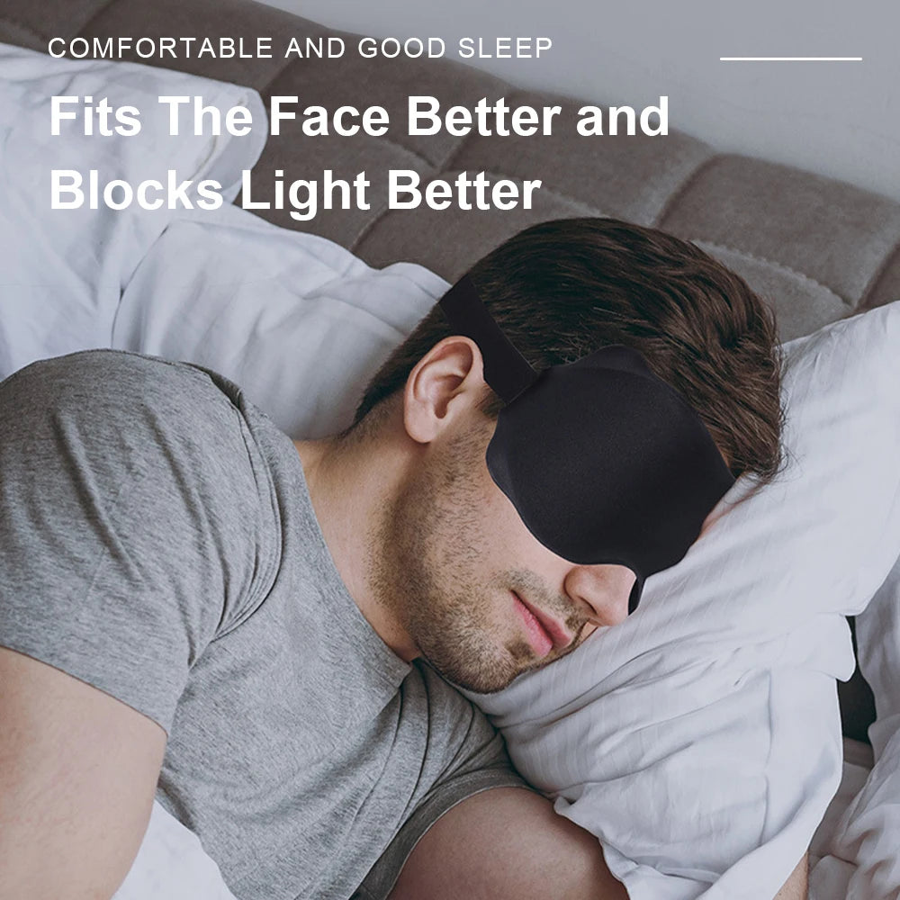 3D Sleep Mask Blindfold Sleeping Aid Soft Memory Foam Eye Mask Block Out Light Pressure Sensation Rest Relax Aid Adjustable Mask