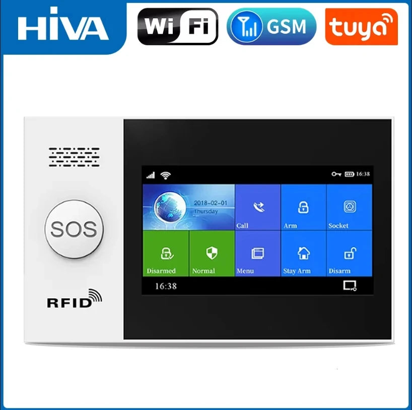 WiFi Home Alarm System GSM Tuya Smart Home Security Alarm Kit with Siren PIR Motion Sensor Remote Controls Window Door Sensor