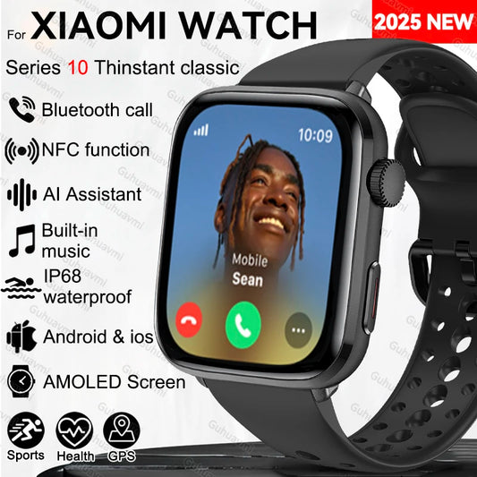 2025 New For Xiaomi Series 10 NFC Watch Men AMOLED Screen Bluetooth Call GPS Sport Waterproof Health Tracker Smartbracelet Women