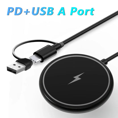 30W Magnetic Wireless Charger Pad for iPhone 15 14 13 12 11 Pro Max Mini Desktop Chargers USB A PD Magnet Fast Charging Station