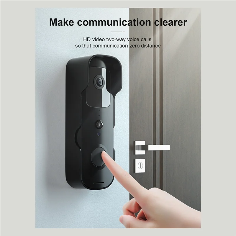 Smart-Tuya Wifi Smart Video Door Viewer - Waterproof With Night Vision, 1080P FHD Camera, Visual Intercom Doorbell, US Plug