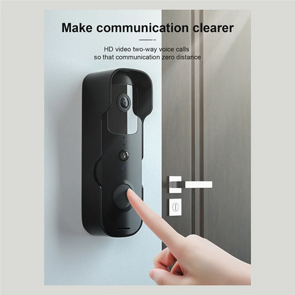 Smart-Tuya Wifi Smart Video Door Viewer - Waterproof With Night Vision, 1080P FHD Camera, Visual Intercom Doorbell, US Plug