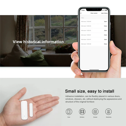 WiFi or Zigbee Window Door Sensor Tuya Smart Home Security Alarm System Voice Control Via Alexa Google Home Smart